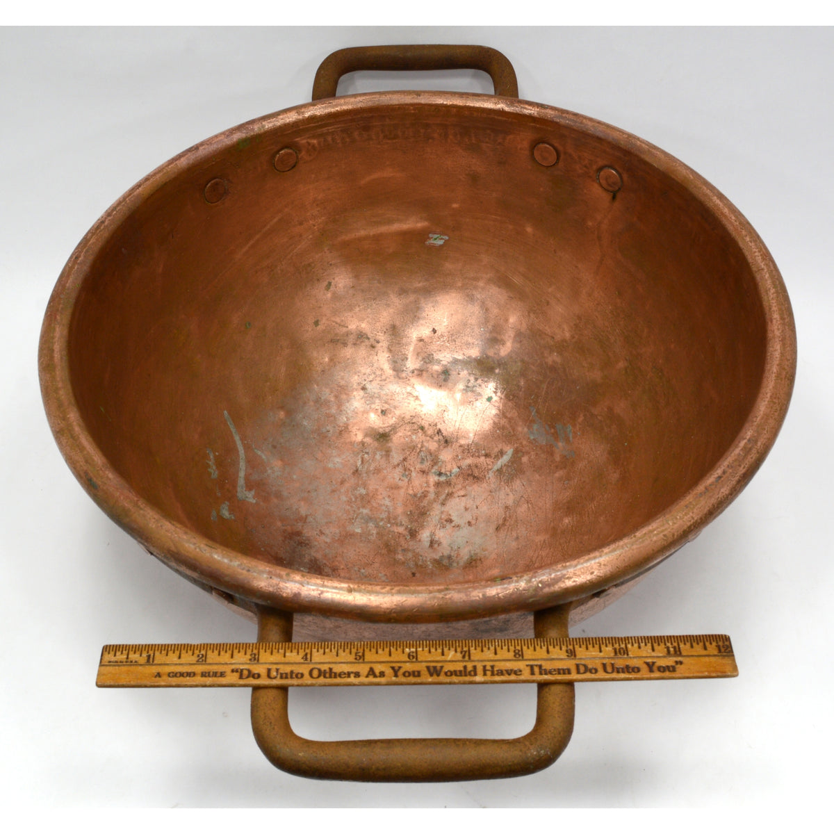 Antique 1800s Copper Candy Pot Cauldron Primitive Copper Pot