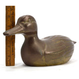 Vintage HEAVY BRASS DUCK DOORSTOP 11", 4 lbs. Unbranded DECORATIVE BIRD Patina!