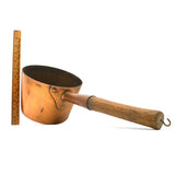 Antique SIGNED COPPER POT "BRAMHALL DEANE CO." 1 Gallon STEM & WOOD HANDLE Rare
