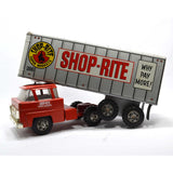 Vintage SHOP-RITE TRACTOR TRAILER TRUCK Pressed Steel GROCERY STORE SEMI + Box!!