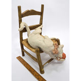 Vintage CAPODIMONTE 9" PORCELAIN 'CAT ON CHAIR' Ceramic Art Pottery "G. ARMANI"