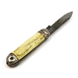Vintage MINIATURE POCKET KNIFE 1-3/8" w/ 7/8" Blade MOTHER OF PEARL SCALES Japan