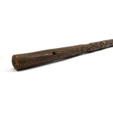 Antique HAND CARVED WOOD CANE Silver Name-Tag FOLK ART WALKING STICK Eagle & Men