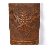Vintage HAND-TOOLED LEATHER BACK-QUIVER + 8 ARROWS Deer/Buck & Eagle FRED BEAR?