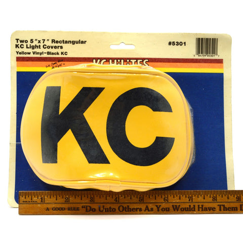 New Old Stock! "KC" HiLiTES LIGHT COVERS 5"x7" Rectangular #5301 Set of 2 YELLOW