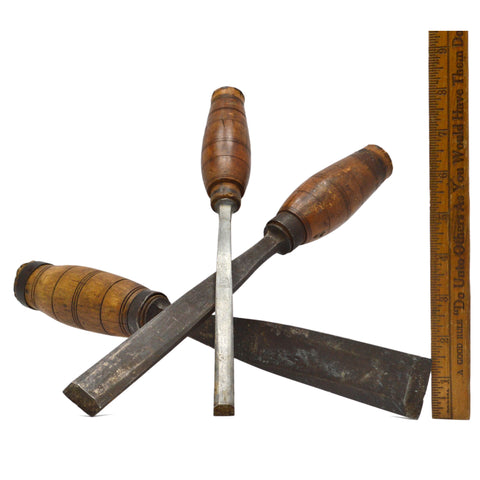 Vintage NOOITGEDAGT CHISEL Lot of 3 "J.N.I.J" Woodworking Tools SWEDISH CHISELS!