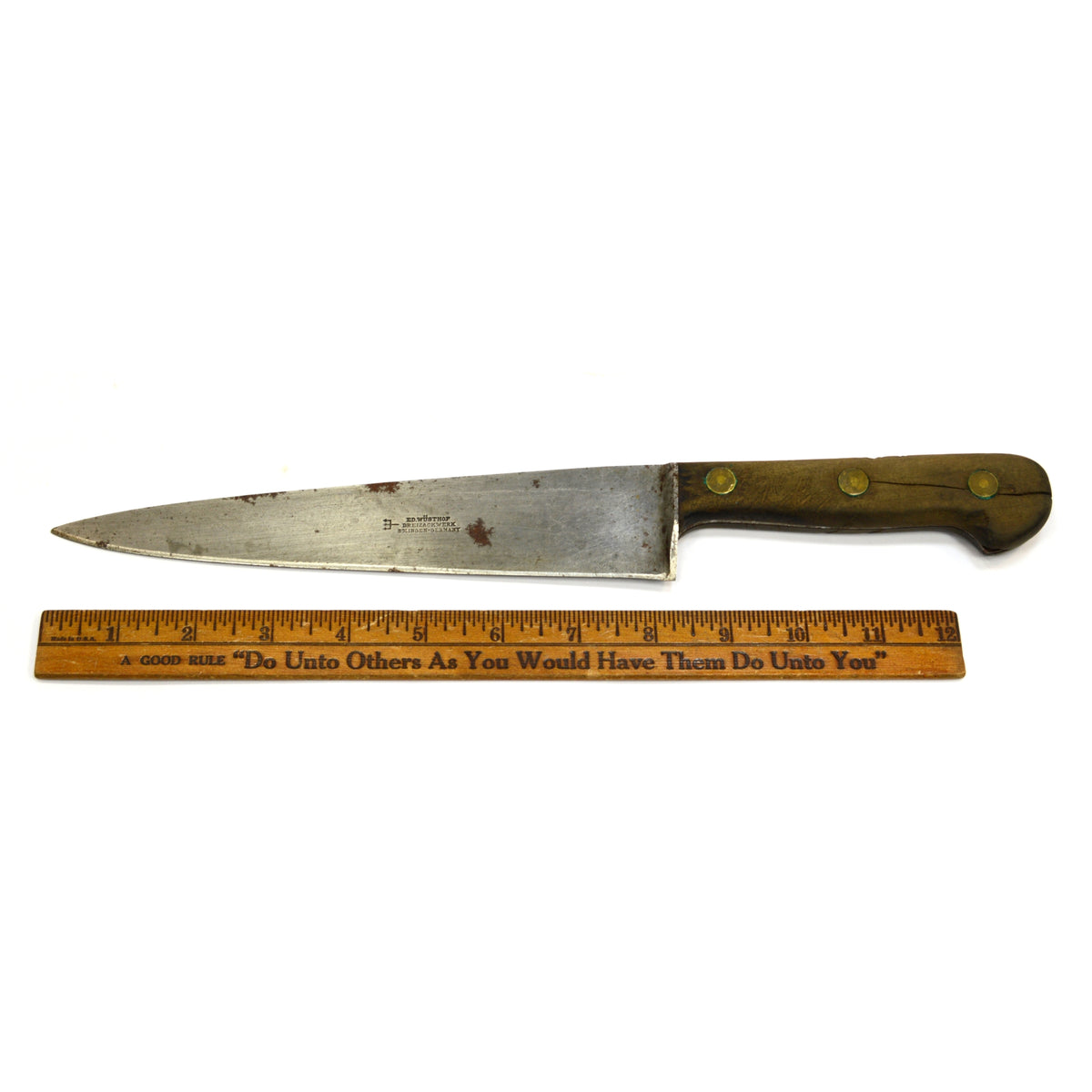 Antique ED WUSTHOF #147-10 CHEF'S TRIDENT KNIFE Solingen, Germany