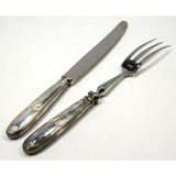 Antique ERCUIS SILVER-PLATE FLATWARE Lot of 2 CARVING/SERVING 3-Prong FORK & KNIFE