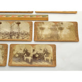 Antique STEREOSCOPE CARD Lot 11 STEREOVIEWS Keystone View c.1895-1900 BATTLESHIP