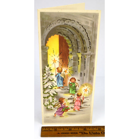 Vintage GREETING CARD Xmas CHRISTMAS "The Lord...give thee peace" NUMBERS 6:26