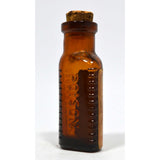 Vintage POISON BOTTLE 3-5/8" Amber LILLY DIAMOND ANTISEPTICS Paper Label + CORK!