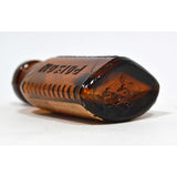 Vintage POISON BOTTLE 3-5/8" Amber LILLY DIAMOND ANTISEPTICS Paper Label + CORK!