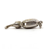 Vintage STERLING SILVER BRACELET CHARM Articulated 'GOOSE w/ GOLDEN EGG' Hinged