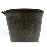 VTG/Antique GALVANIZED BUCKET-PAIL Embossed "N.J. ENG. & SUPPLY CO." Passaic, NJ
