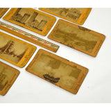 Antique STEREOSCOPE CARD Lot of 9 "EUROPEAN-AMERICAN" & "AMERICAN" Stereoviews