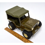 Vintage MINI TONKA TRUCK 'ARMY JEEP' w/ Original CANOPY c.1960 Old PRESSED STEEL