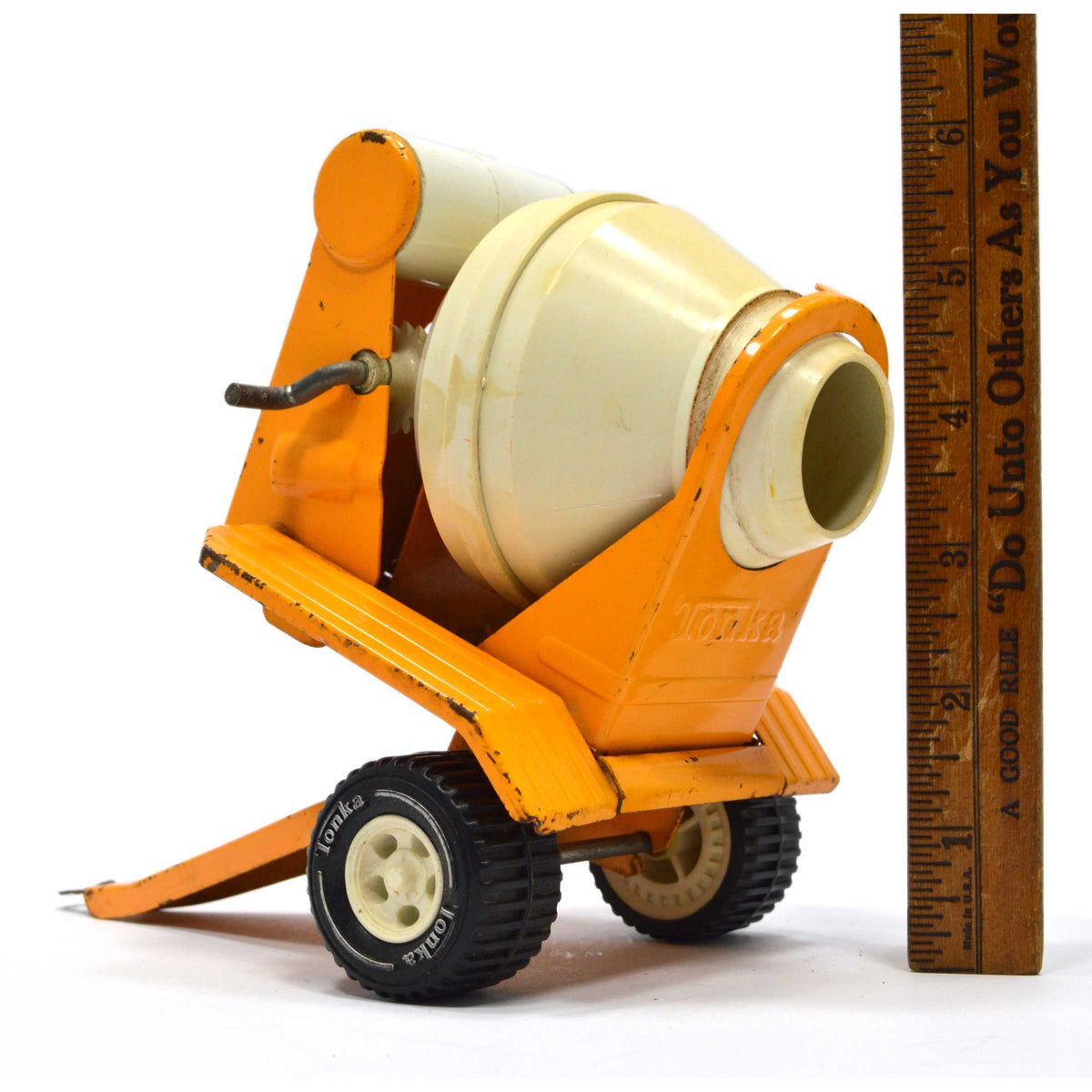 Vintage MINI TONKA TRUCK CEMENT MIXER TRAILER Orange-Yellow