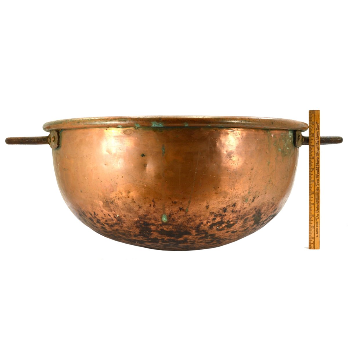 Antique Copper 15 3/8 Cauldron Pot Candy Apple Butter Kettle Bowl