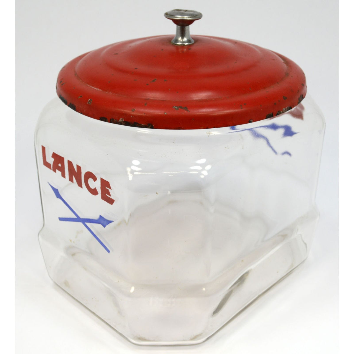 Vintage Large Glass Lance Cracker Jar, Cookie, Candy, Storage Jar, Heavy  Glass, Original Metal Lid, Store Counter Display 