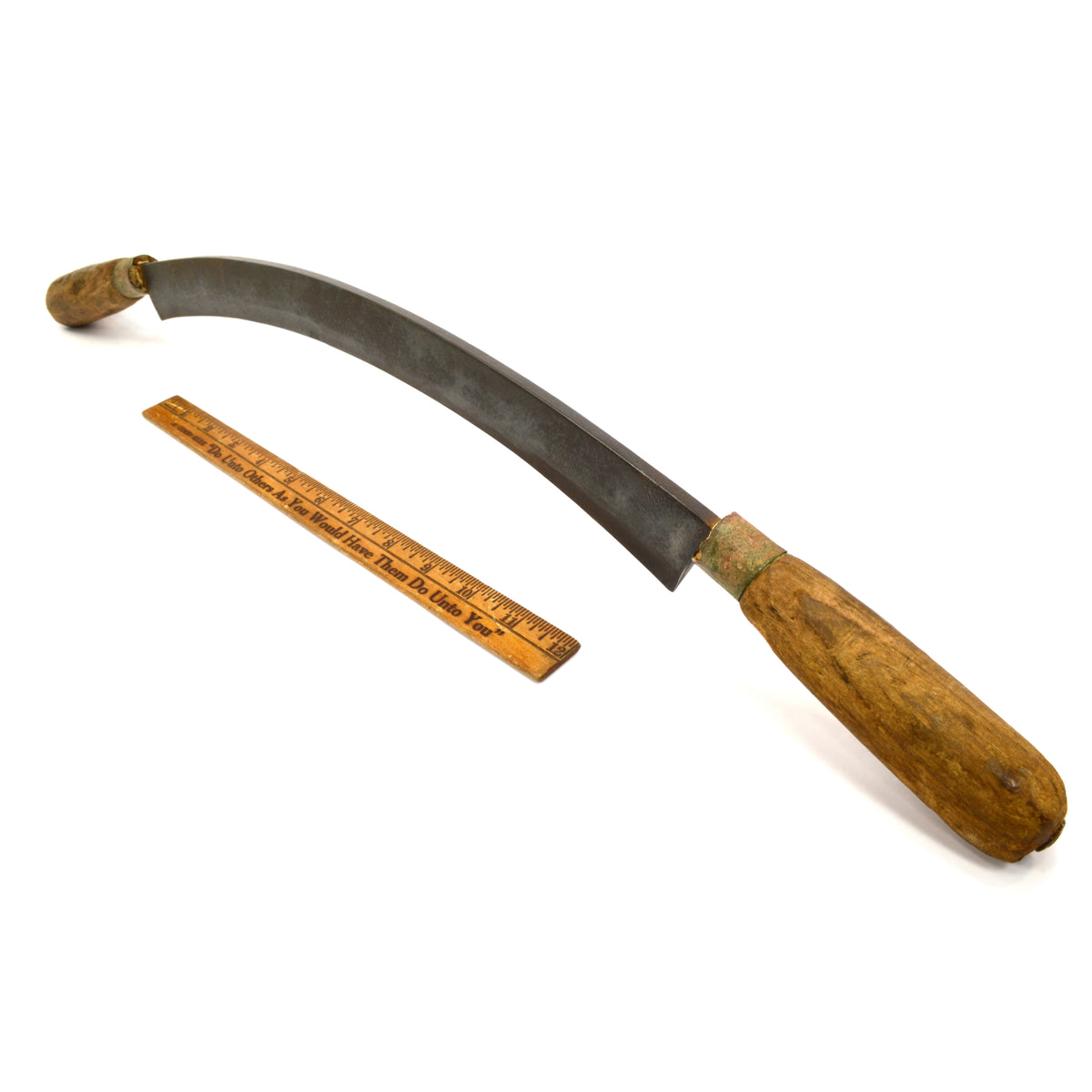 Muller DrawKnife, Straight handles curved blade, debarking, etc, - Wisemen  Trading and Supply