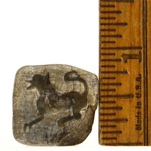 Ancient NEAR EAST STEATITE CONOID SEAL STAMP Tel Megiddo? DOG/CAT/HYENA Animal