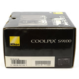 New in Opened Box NIKON COOLPIX No. S9100 DIGITAL CAMERA Black 12.1 MP Complete!
