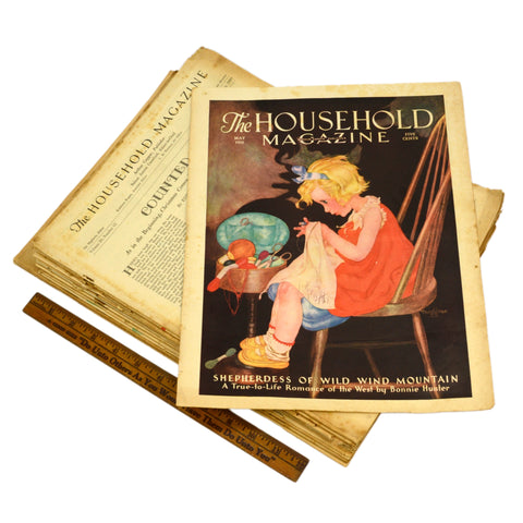Antique "THE HOUSEHOLD MAGAZINE" Lot of 13 Back-Issues 1927-41 +BONUS 1935 COVER