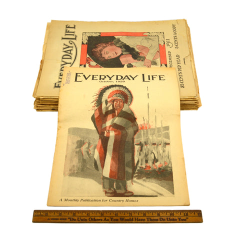 Antique "EVERYDAY LIFE" MAGAZINES Lot of 29 BACK-ISSUES Chicago, IL c.1911-1930