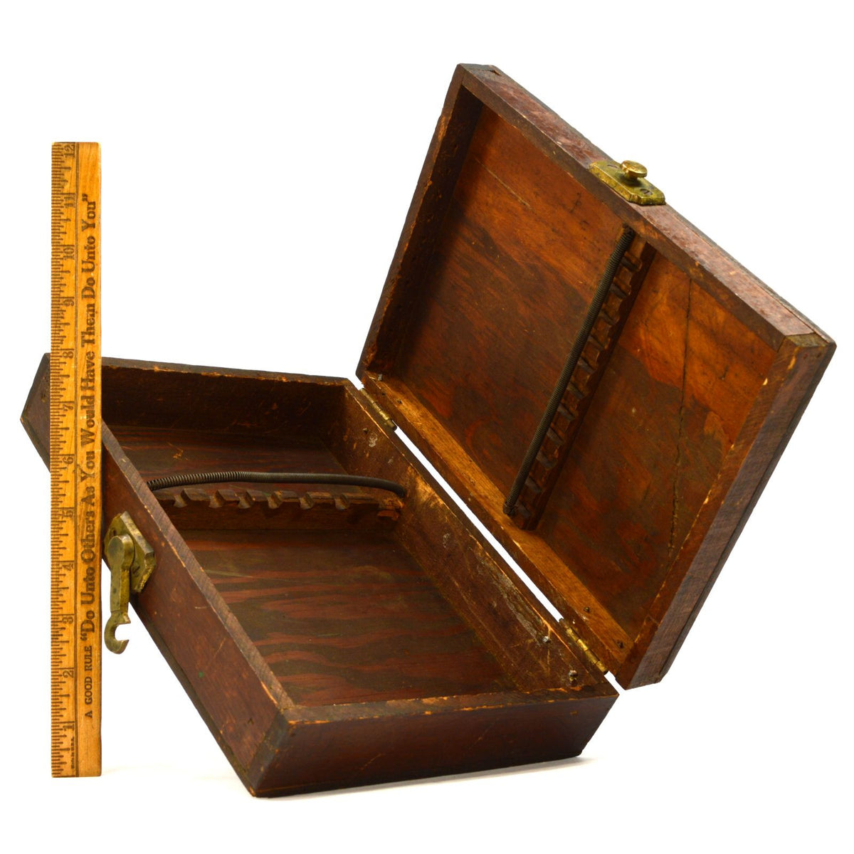 Vintage WOODEN TOOLBOX 11x8x3