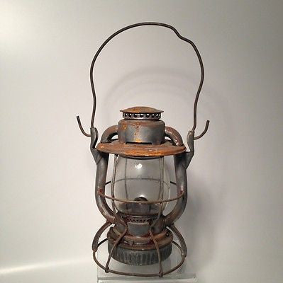 Dietz "Viesta" Rare Lantern New york USA Railroad markings On glass!