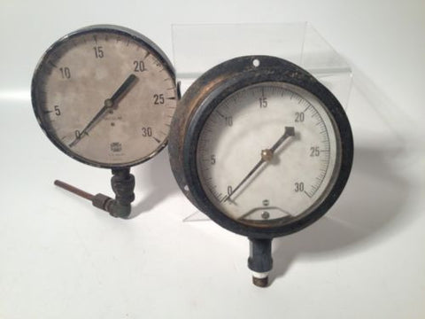 2 Vintage GAUGES Steampunk Gage USG LARGE 5 Inch Low Pressure Steam Punk