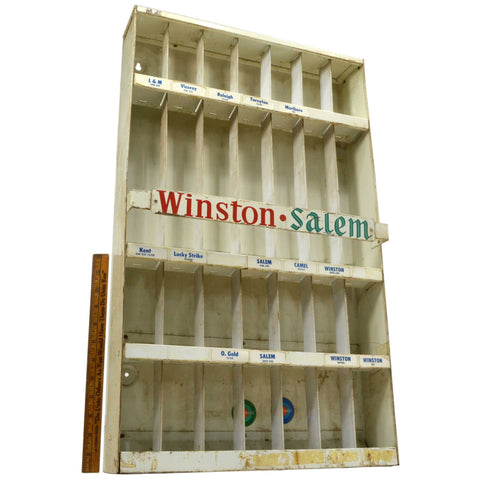 Vintage "WINSTON-SALEM" ADVERTISING CIGARETTE RACK General Store TOBACCO DECOR