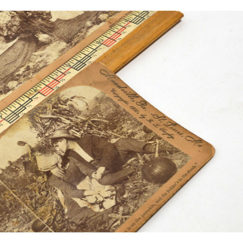 Antique STEREOSCOPE CARD Lot; 3 LOVE THEME STEREOVIEWS Keystone View c.1899-1900