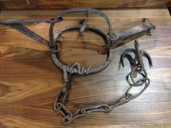European Steel Bear Foot Trap Hand Forged from Balkans 24" Length Antique RARE