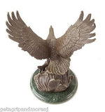 Chope BRONZE EAGLE Statue With Marble Base RARE Excellent Condition!
