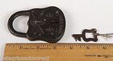 SATSUMA LOCK And Key Cast Iron Hard to Find Really Cool Collectible RARE!