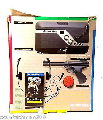 Action Max Console Action Max Game System Complete in Box with Sealed Sonic Fury Game Car ...