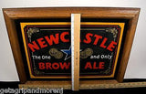 NEWCASTLE BROWN ALE Wood Frame Bar Mirror Sign!