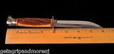 KA-BAR Fixed 4" Inch Blade Knife w/ Brown Leather Designed Sheath Good Cdn!