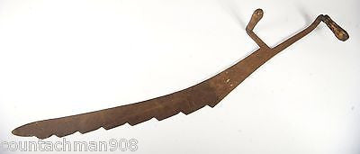 Hay/Ice Saw 36 in with wood handles Farm Tool Vintage Antique