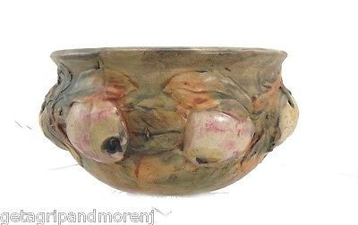 1915-1920 Weller Art Pottery Bow-Vessell Baldin Apple Design