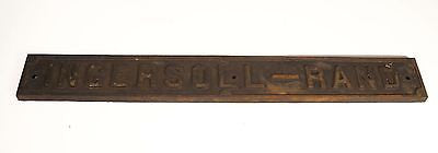 INGERSOLL RAND Cast Iron Sign 39" Inch from a Compressor Antique!