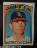 TOPPS NOLAN RYAN 1972 #595 California Angels Baseball Card Excellent Condition!
