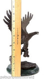 Chope BRONZE EAGLE Statue With Marble Base RARE Excellent Condition!