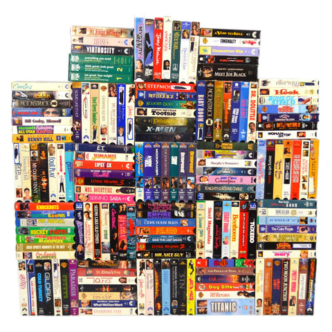 Huge Lot 159 VHS TAPES Most MOVIES (MIXED GENRES) Some SPORTS & EXERCISE 82 lbs!