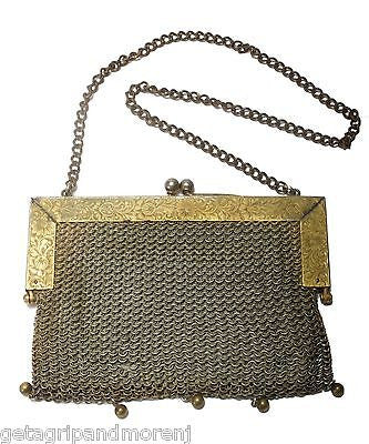 German Silver, J.S. Co., Chainmail Mesh Handbag, Antique Monogrammed,  1890's Mesh Bag, Item 131 - Etsy