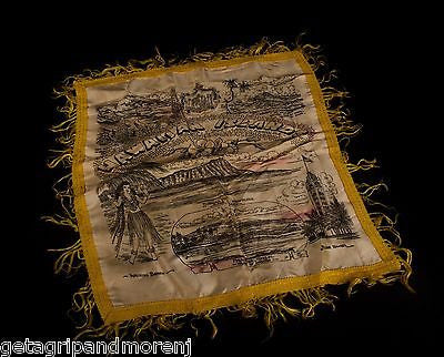 Hawaiian Islands SCARF Hawaii 1940s Souvenir Scarf Handkerchief Silk?