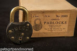 OMECO PADLOCKS Set of 4 No. 2083 Japanned Steel Case w/ 8 Keys Black NOS!