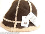 UGG Bucket HAT Leather Shearing Classic Chestnut Light Brown One Size New!