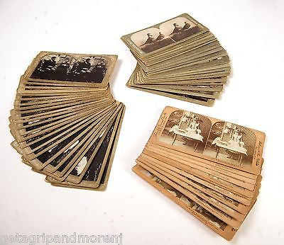 STEREO SLIDES Lot of 86 Late 1800's Variety Antique Collection!
